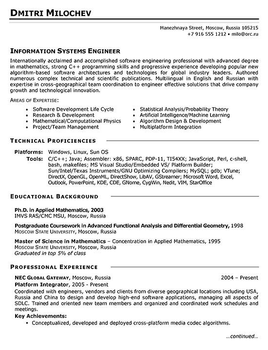 Java Software Engineer Resume