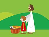 Jesus Feeding The 5000 Clipart