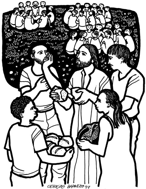 Jesus Feeding The 5000 Clipart