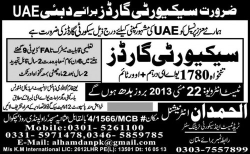 Jobs In Dubai 2013 May