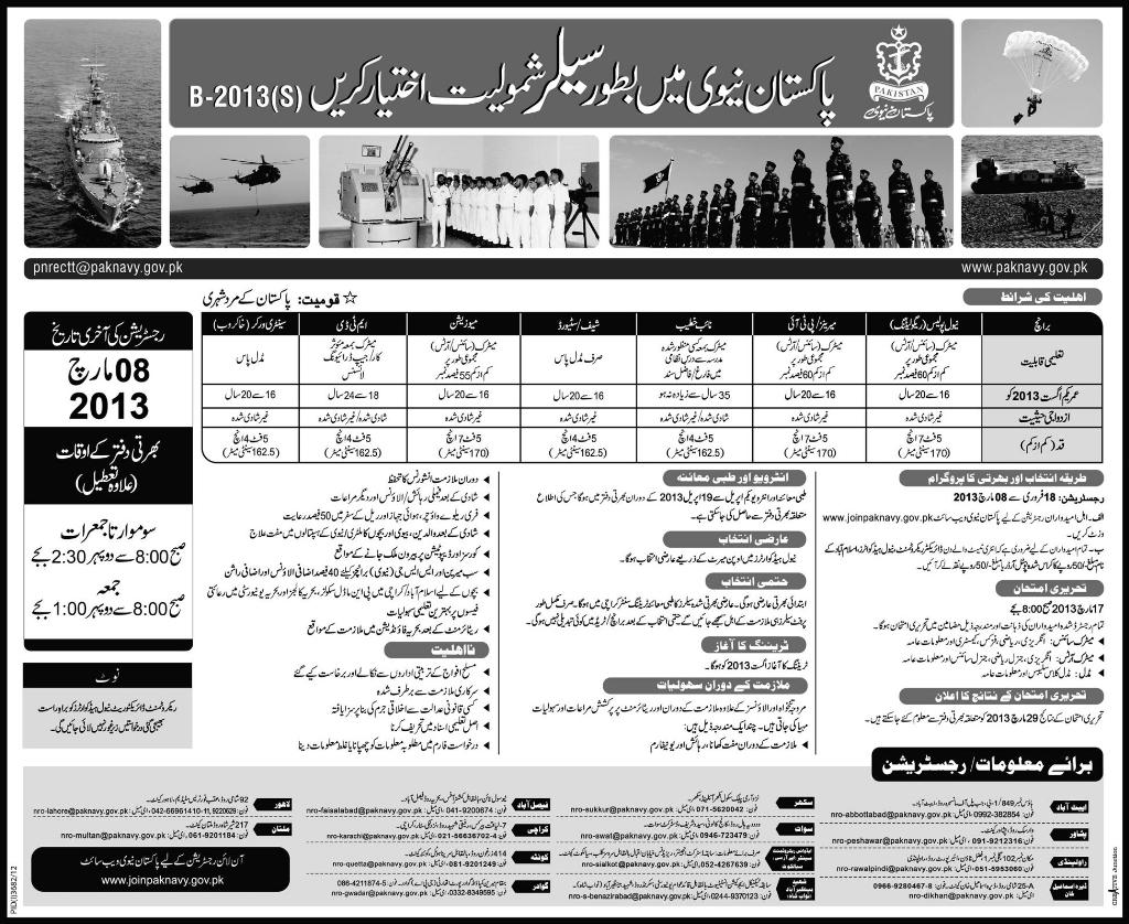 Jobs In Pakistan Army 2013 April