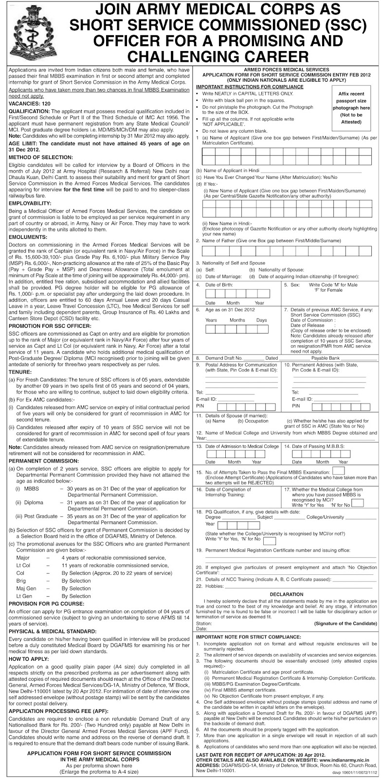 Join Indian Army Ssc 2013