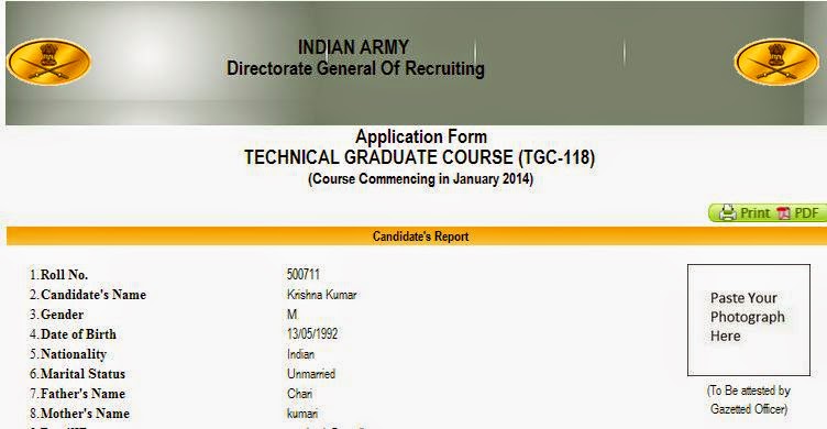 Join Indian Army Tgc 2013