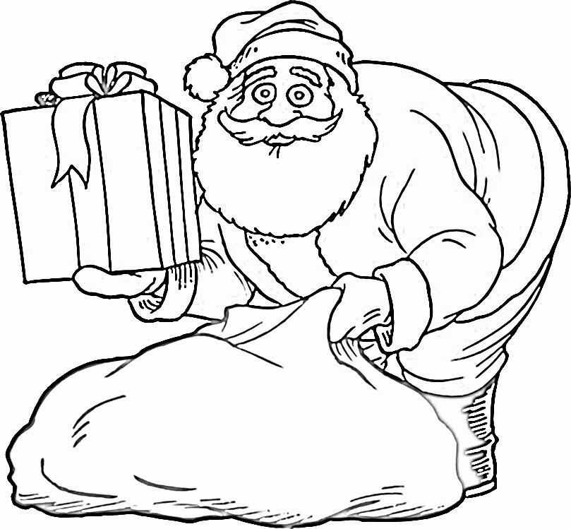 Kids Pictures Of Santa To Colour In