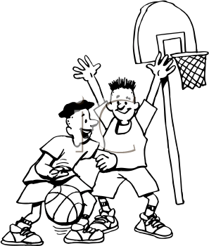 Kids Playing Basketball Clipart