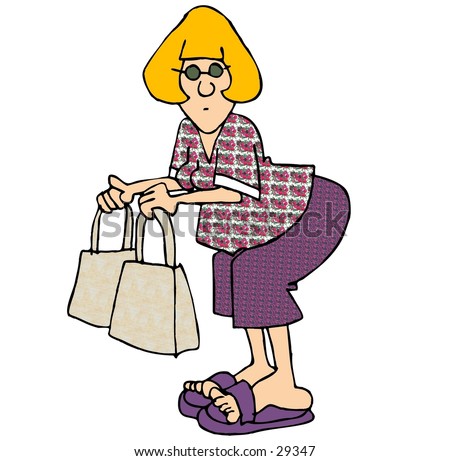 Lady With Shopping Bags Clipart