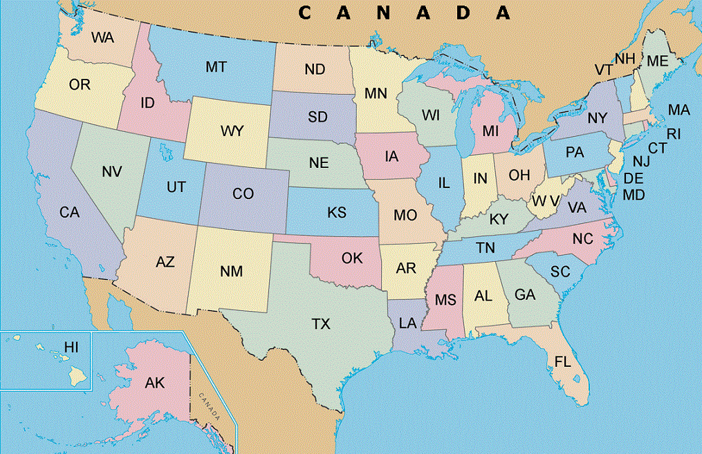 Large Usa States Map