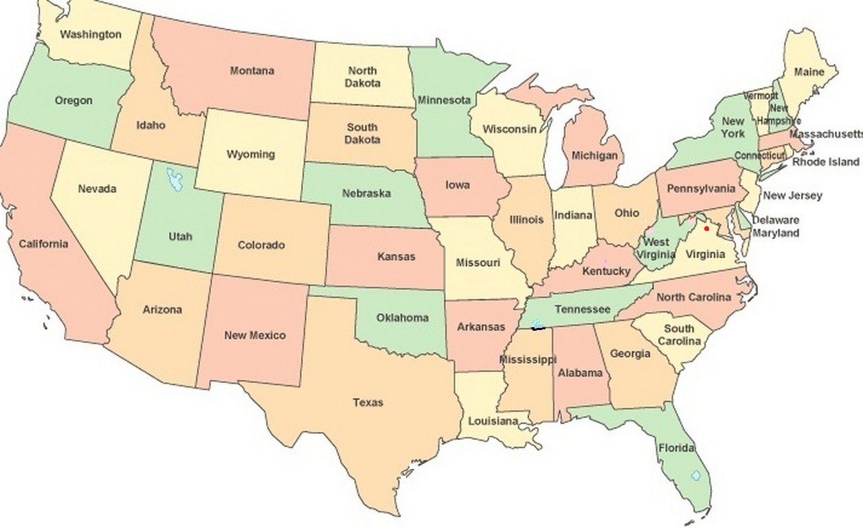 Large Usa States Map