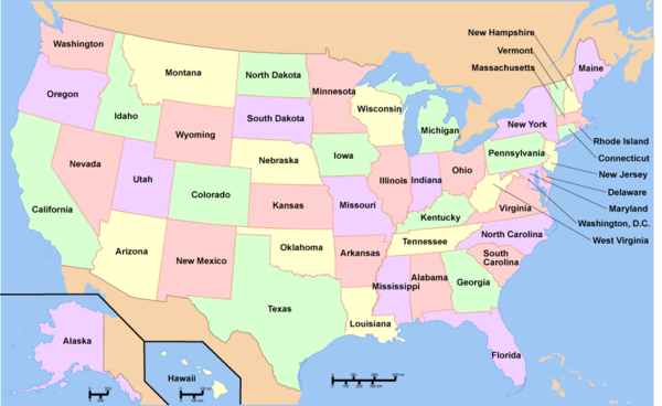 Large Usa States Map