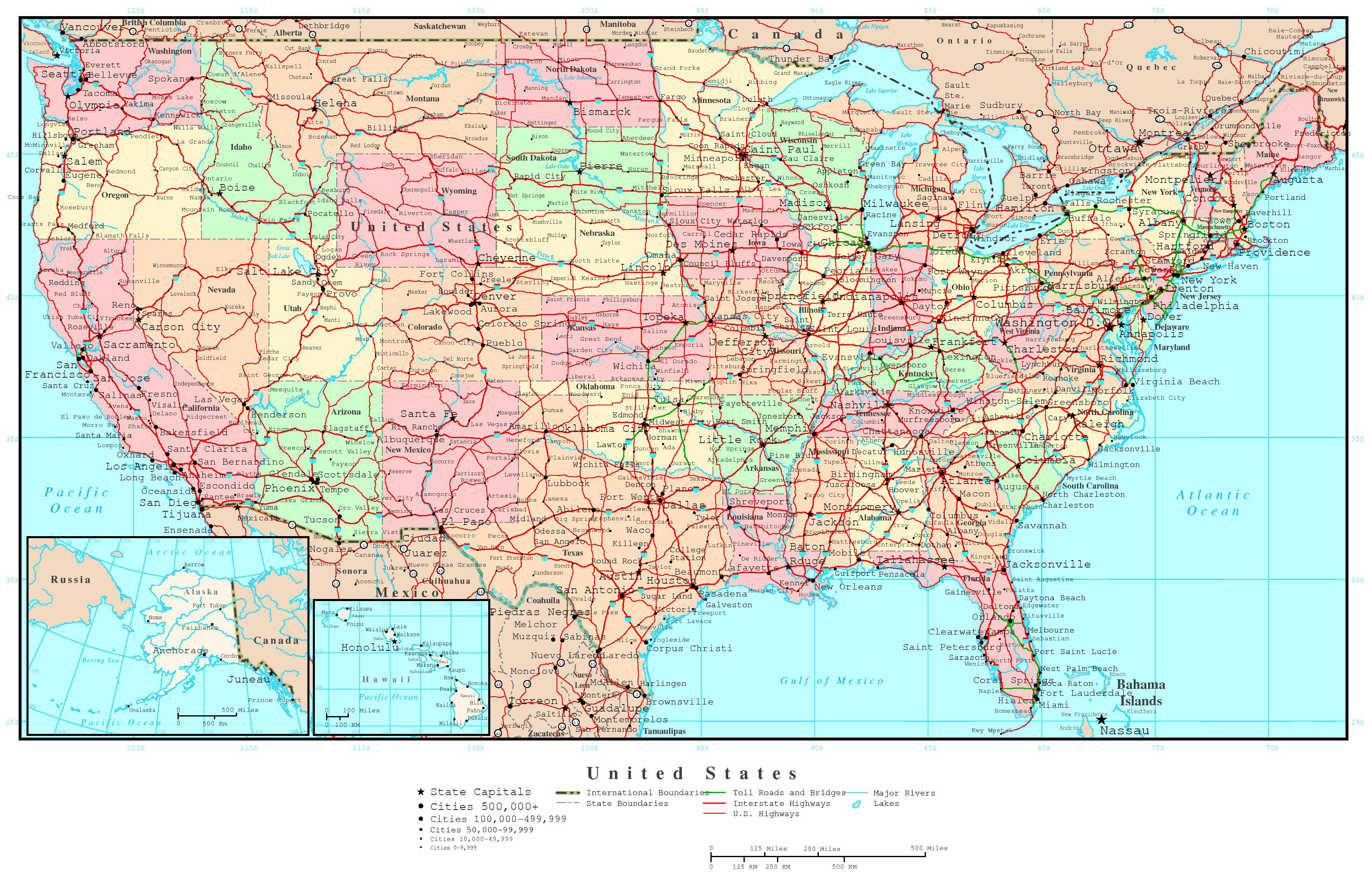 Large Usa States Map