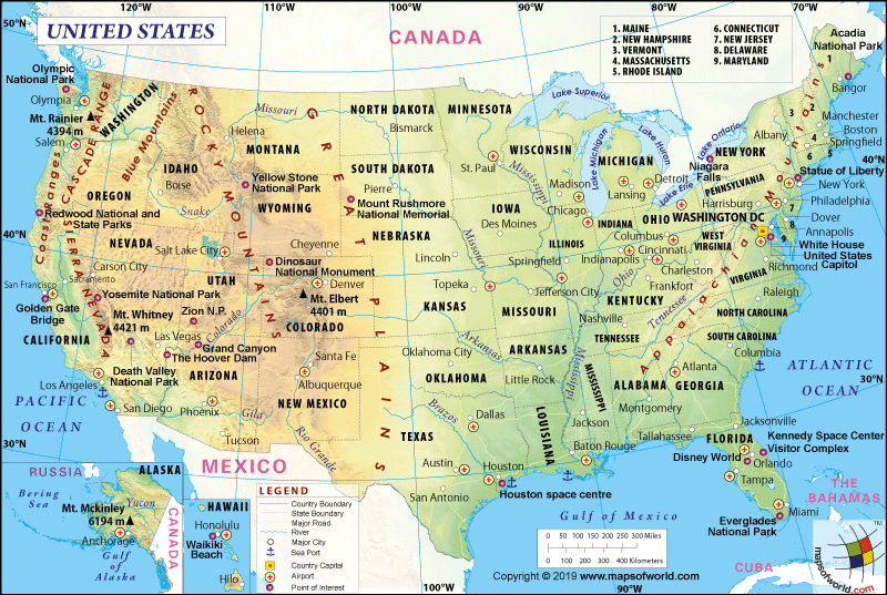 Large Usa States Map