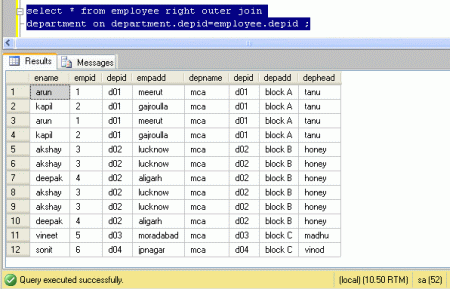 Left Outer Join Php