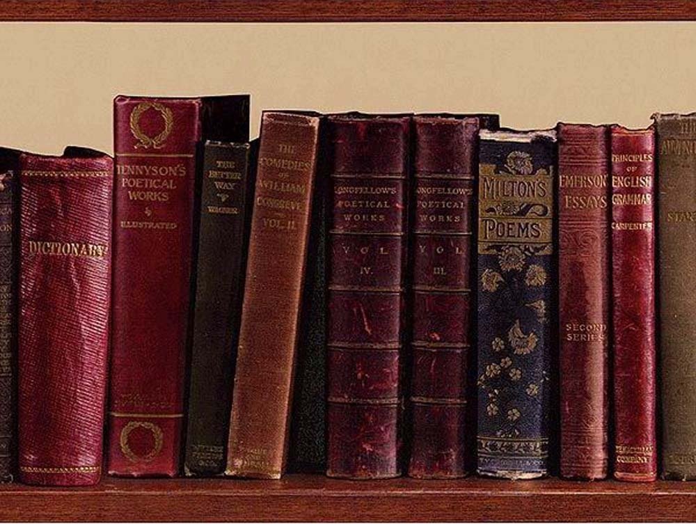 Library Books Wallpaper Border