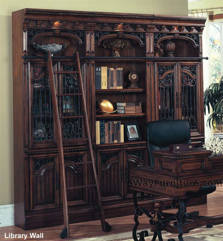 Library Bookshelf With Ladder