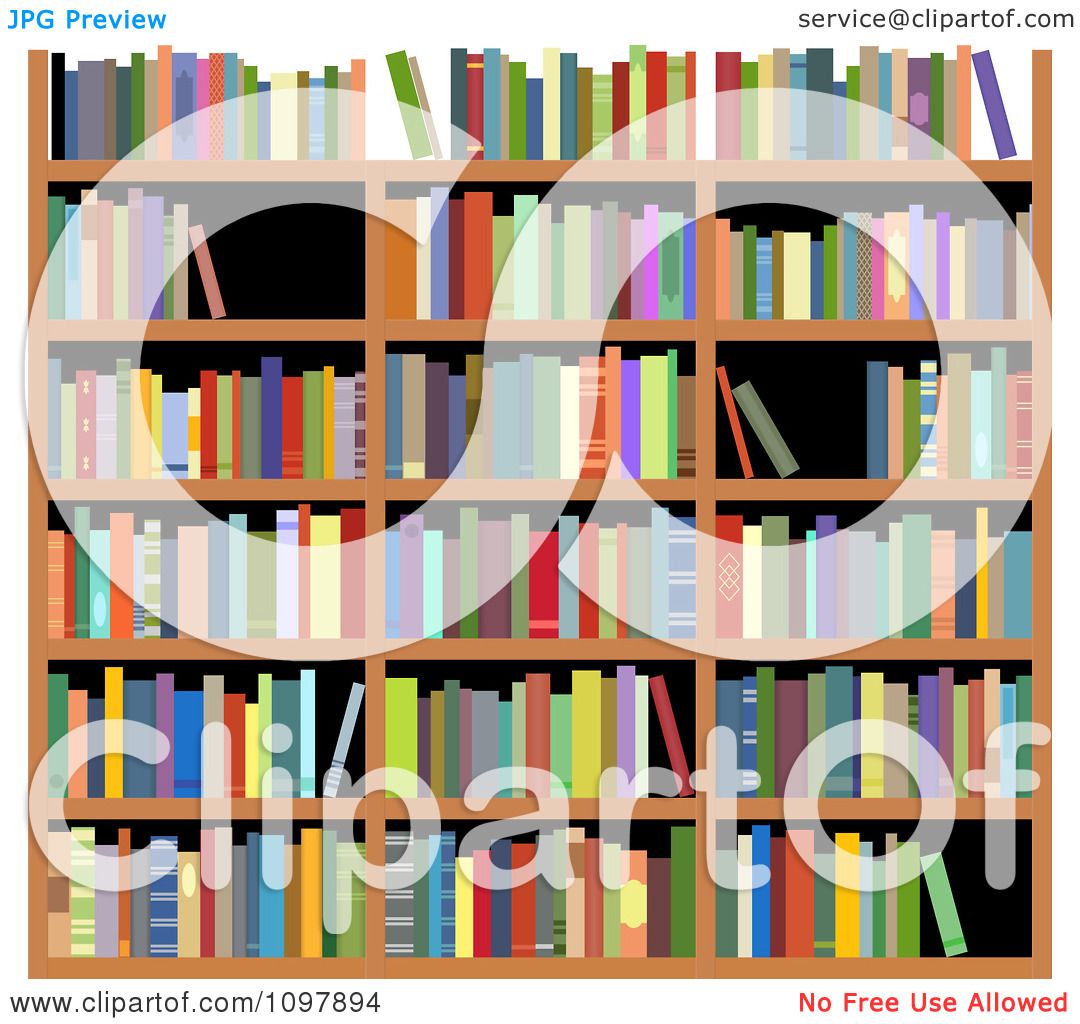 Library Bookshelves Clipart