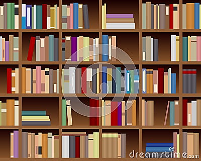 Library Bookshelves Clipart