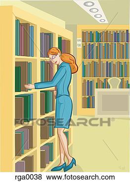 Library Bookshelves Clipart