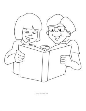 Library Building Coloring Page