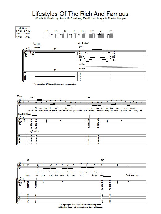 Lifestyles Of The Rich And Famous Good Charlotte Chords