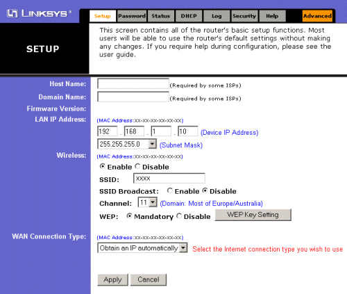 Linksys Router Ip Password Change