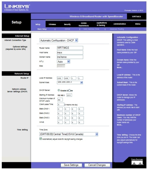 Linksys Router Login Page