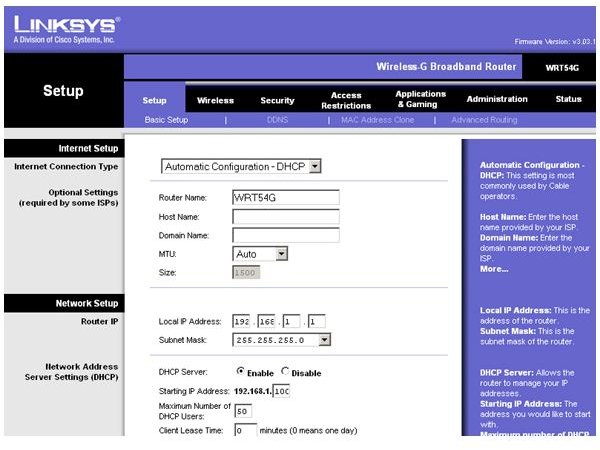 Linksys Router Wrt54g Setup