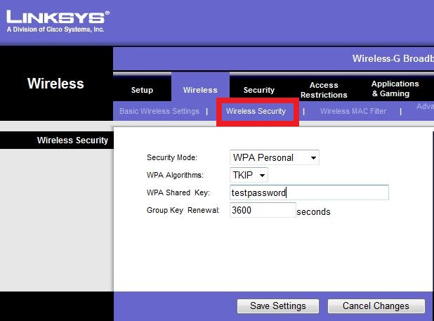 Linksys Wrt54g Setup Password For Wireless