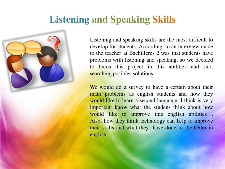 Listening And Speaking Skills Activities