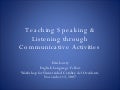 Listening And Speaking Skills Activities