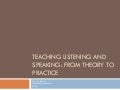 Listening And Speaking Skills Ppt