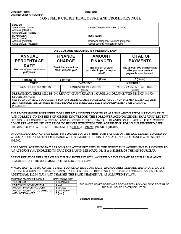 Loan Agreement Contract Sample