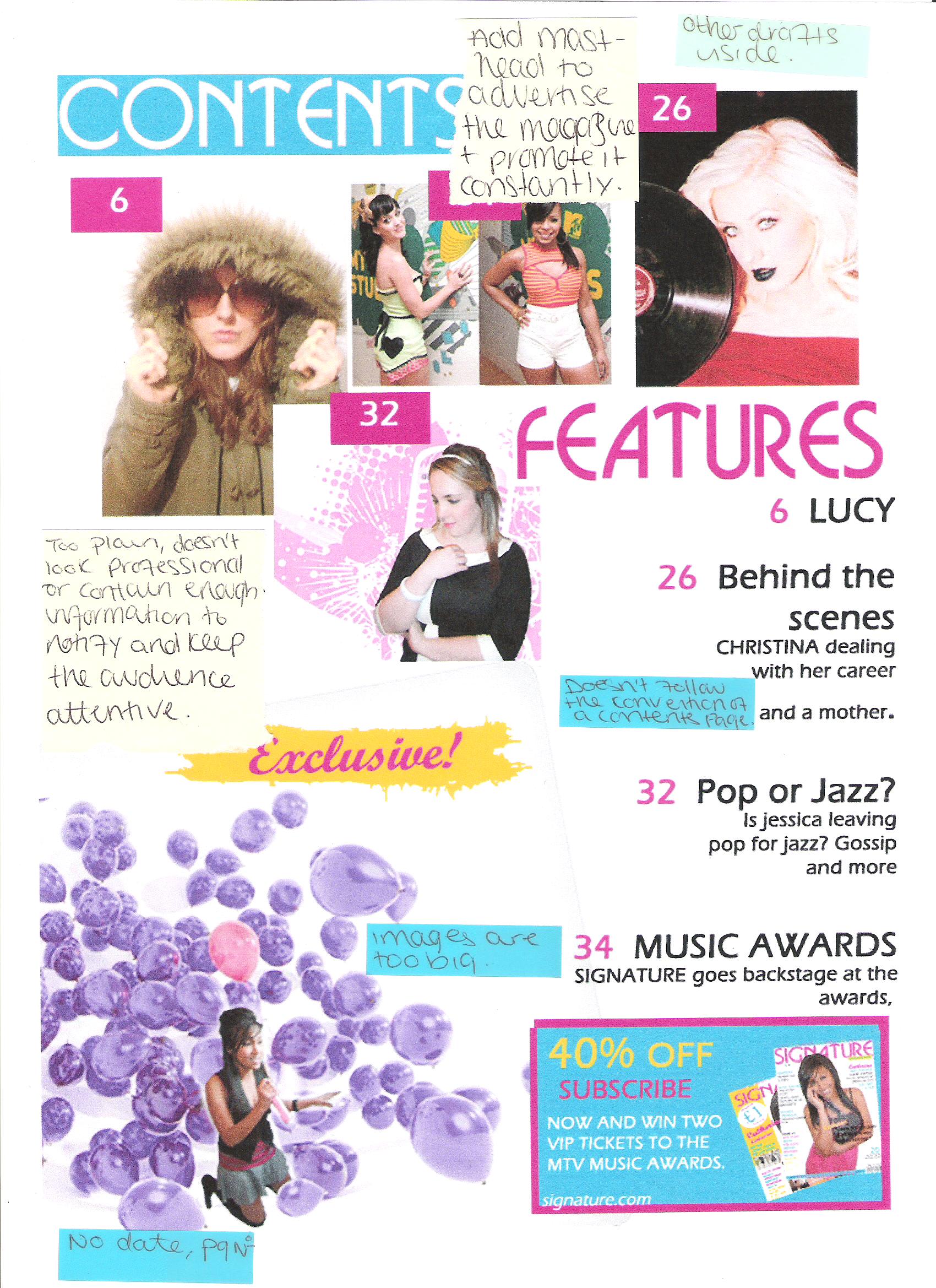 Magazine Contents Page Layout