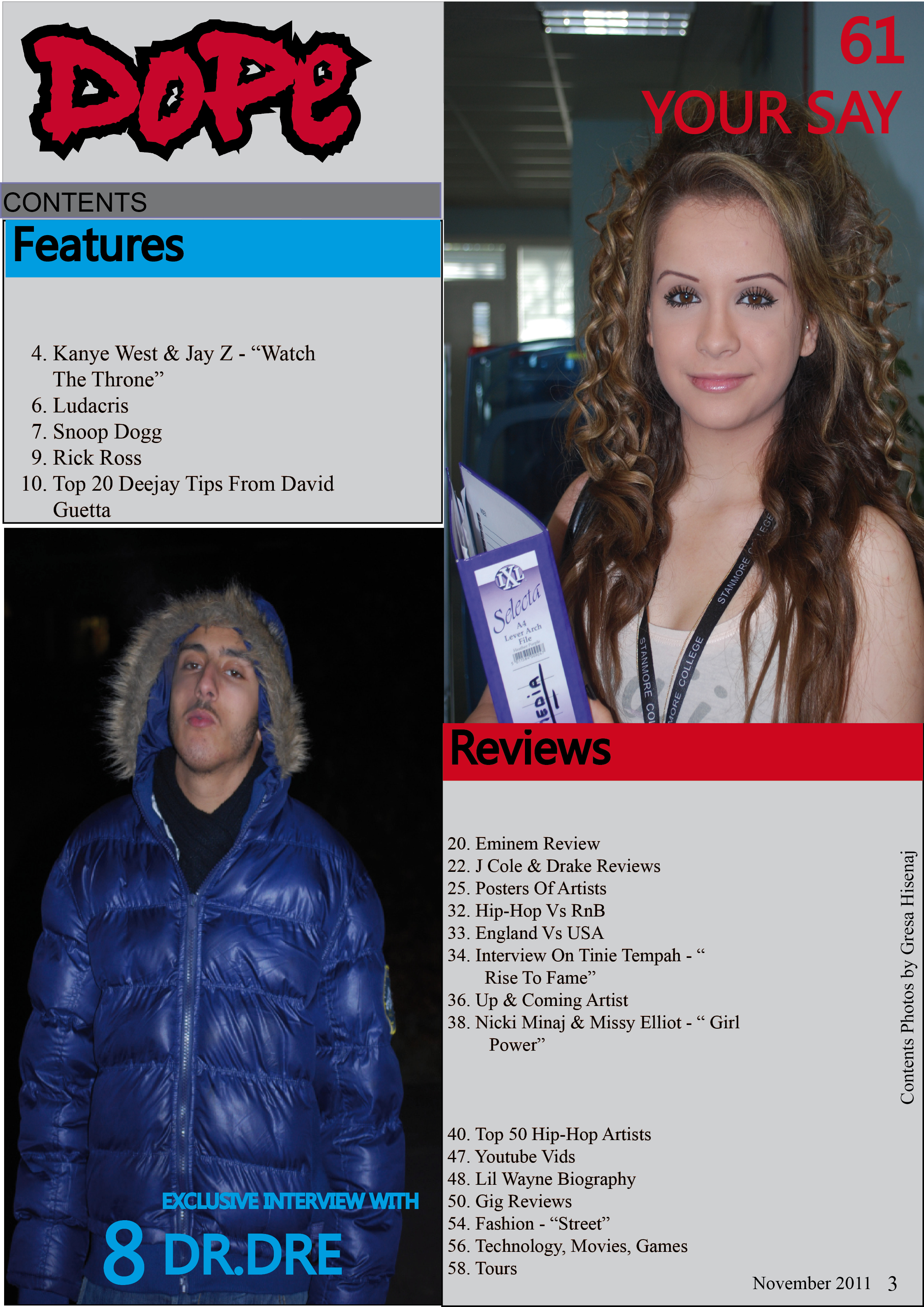 Magazine Contents Page Layout