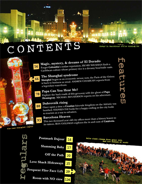 Magazine Contents Page Layout