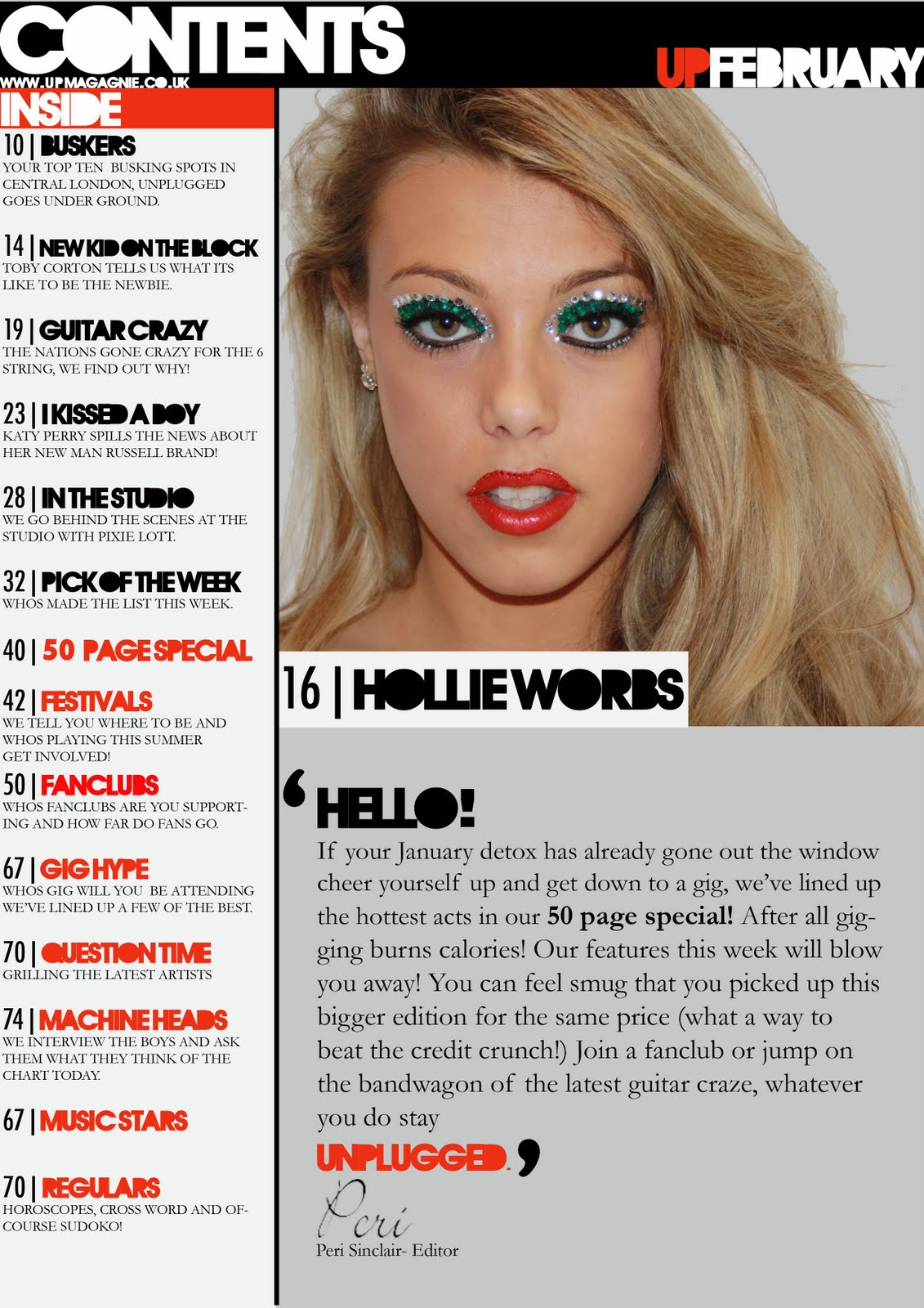 Magazine Contents Page Layout