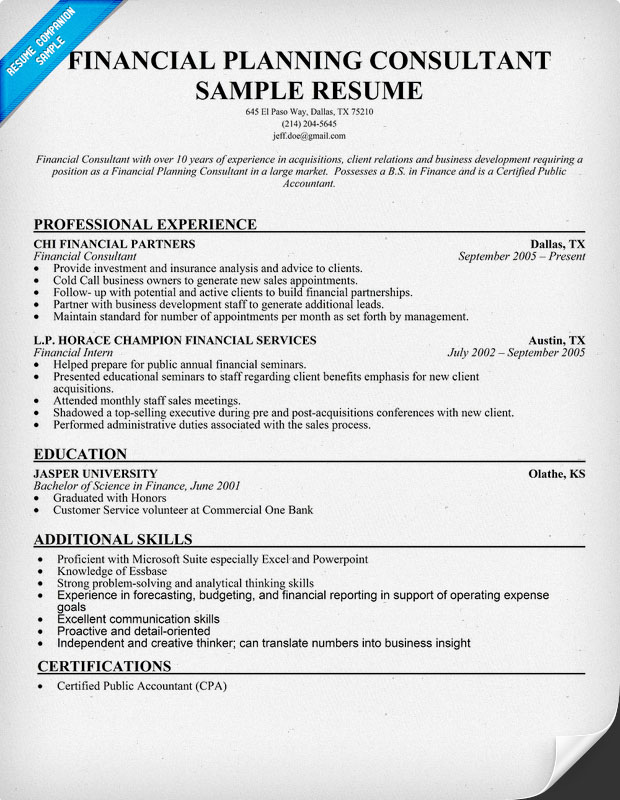 Management Consulting Resume Sample