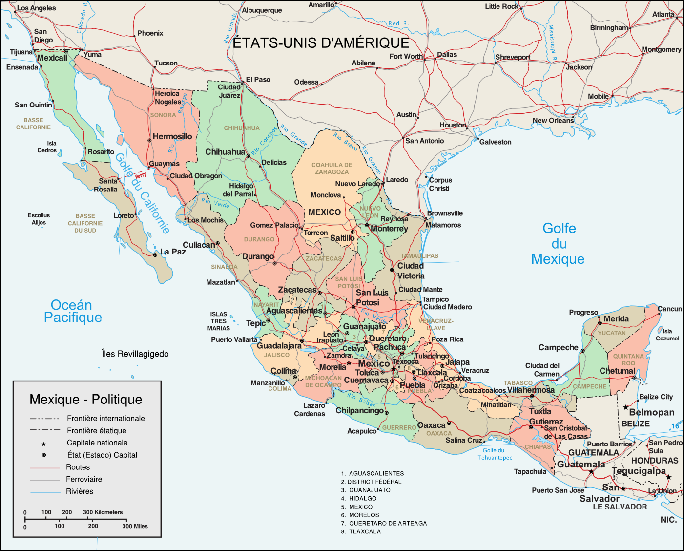 Map Of Mexico States And Cities