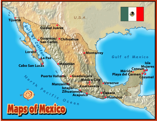 Map Of Mexico States And Cities