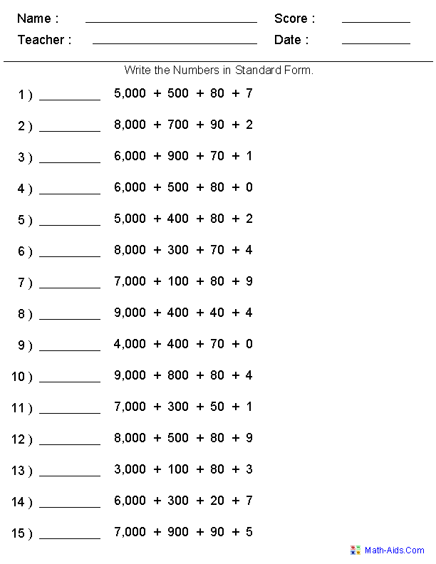 Maths Homework Sheets Ks2