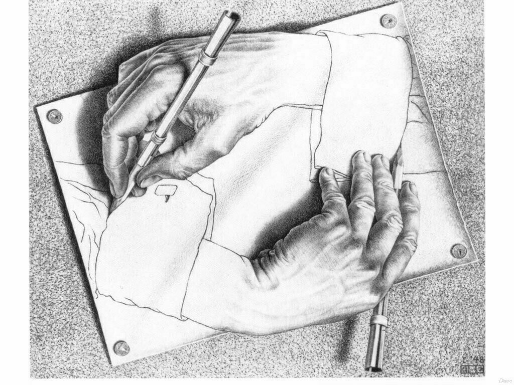 Mc Escher Hands Drawing