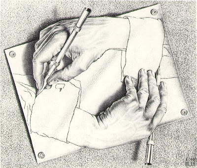 Mc Escher Hands Drawing Hands Meaning