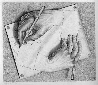 Mc Escher Hands Drawing Hands Meaning