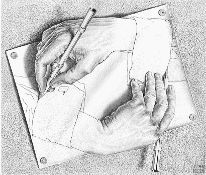 Mc Escher Hands Drawing Hands Meaning