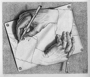 Mc Escher Hands Drawing Hands Meaning