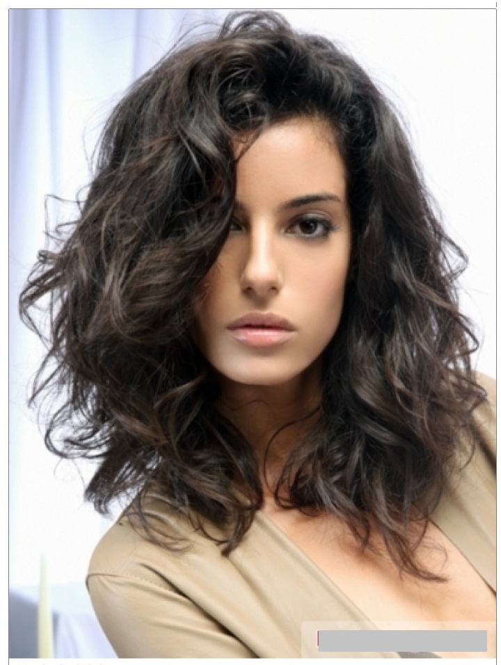 Medium Haircuts For Curly Hair With Bangs