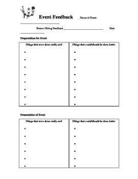 Meeting Feedback Forms Template