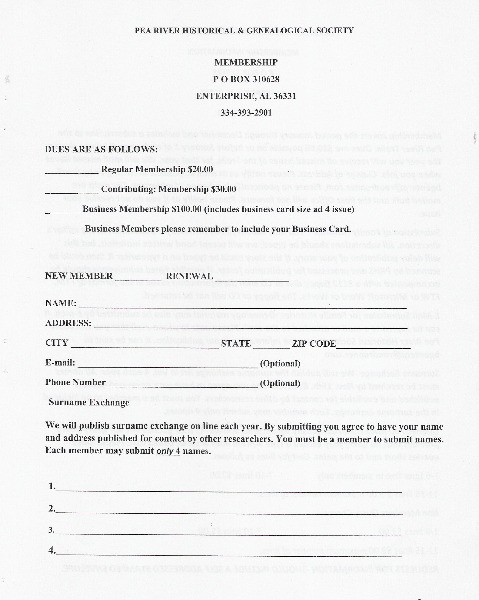 Membership Form Design