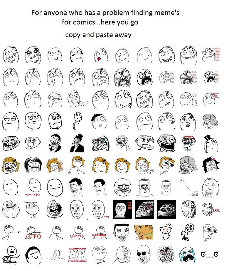 Memes Faces List