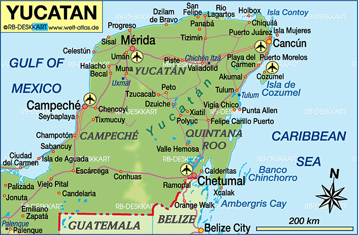 Mexico Cancun Map