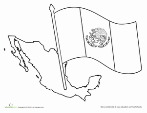 Mexico Flag Coloring Page